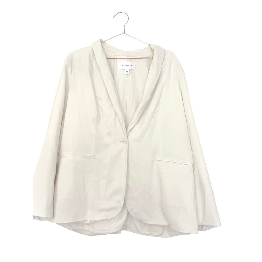 POPSUGAR white one button Blazer XXL